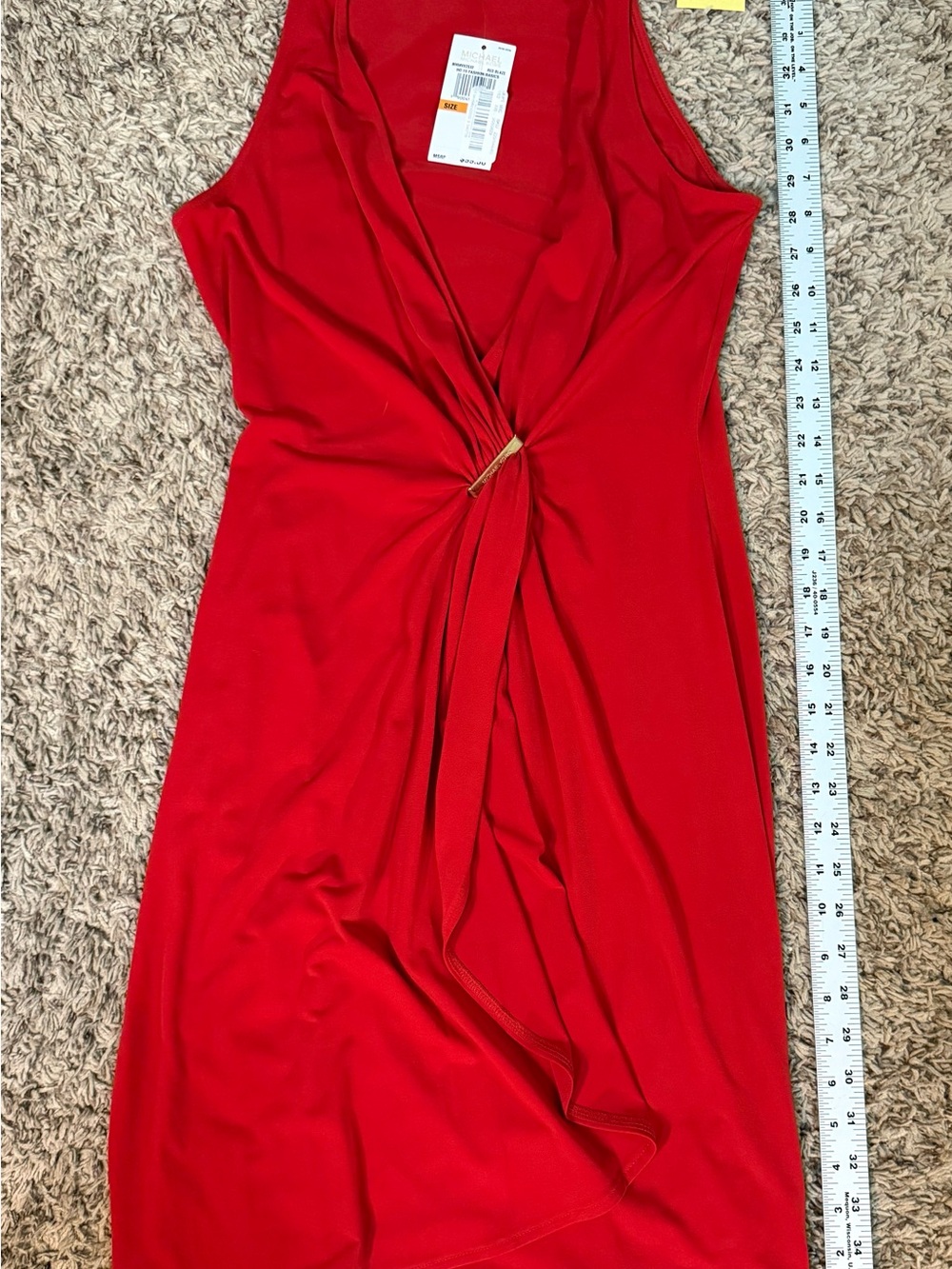 Sleeveless Red Twist-Front Dress-Michael Michael Kors (small) NWT - Picture 9 of 12